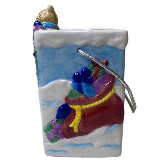 Christmas Ceramic Cats Gift Bag Planter/Multipurpose - Picture 4 of 5